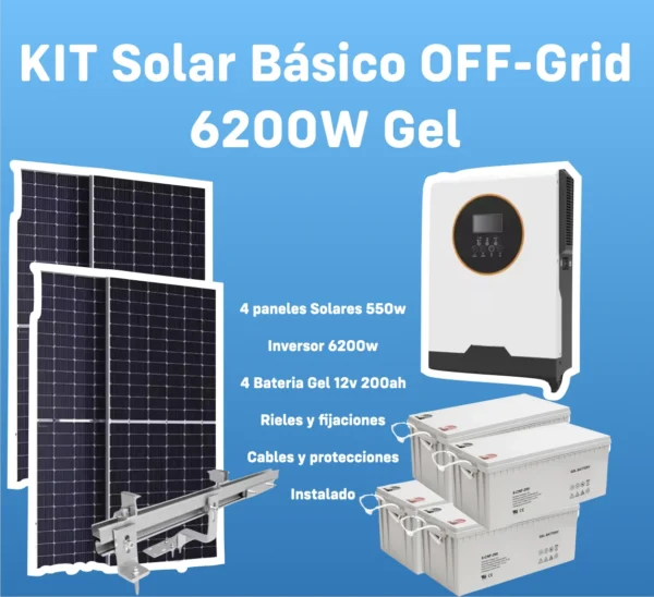 KIT Solar Basico OFF-Grid 6200W GEL